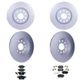 Hella Front & Rear Rotors Disc Brake Pad Kit for Volkswagen Jetta