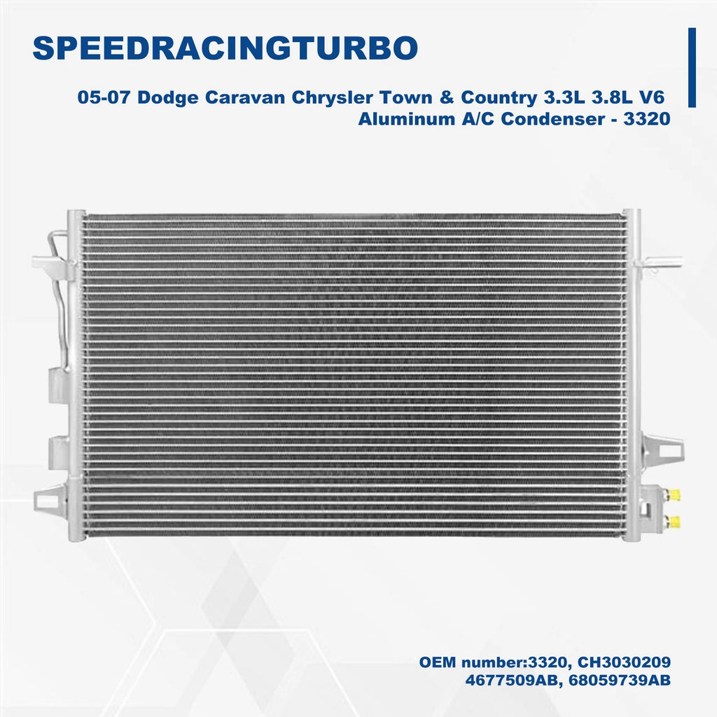 A/C Condenser 3320 for Chrysler Town & Country Grand Caravan (2005–2007)