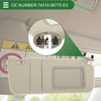 Right Passenger Side Sun Visor No. 74310-06770-E0 for Toyota Camry (2007–2011)