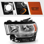 Set of 2 Halogen Headlights for Ram 2500 3500 (2019–2024) Chrome W/ Bulbs