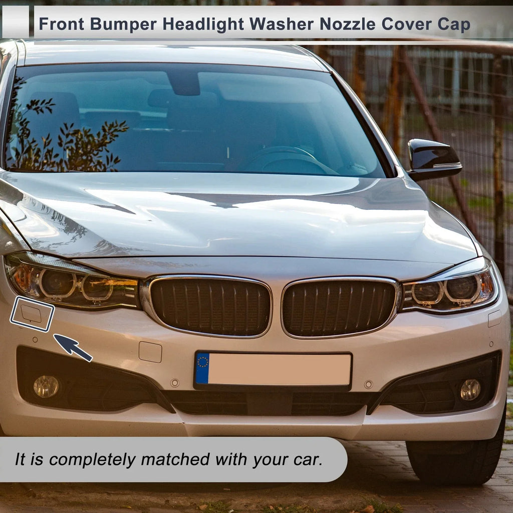 Front Right Side Bumper Headlight Washer Nozzle Cover Cap for BMW 335i GT Black