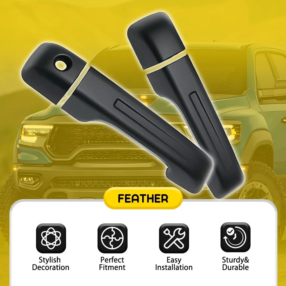 Set of 4 Matte Black Exterior Door Handle Covers for Dodge Ram 1500 (2019–2025)