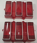 Brake Tail Light Lenses with Stainless Trim for 1969 Ford Mustang (PAIR)