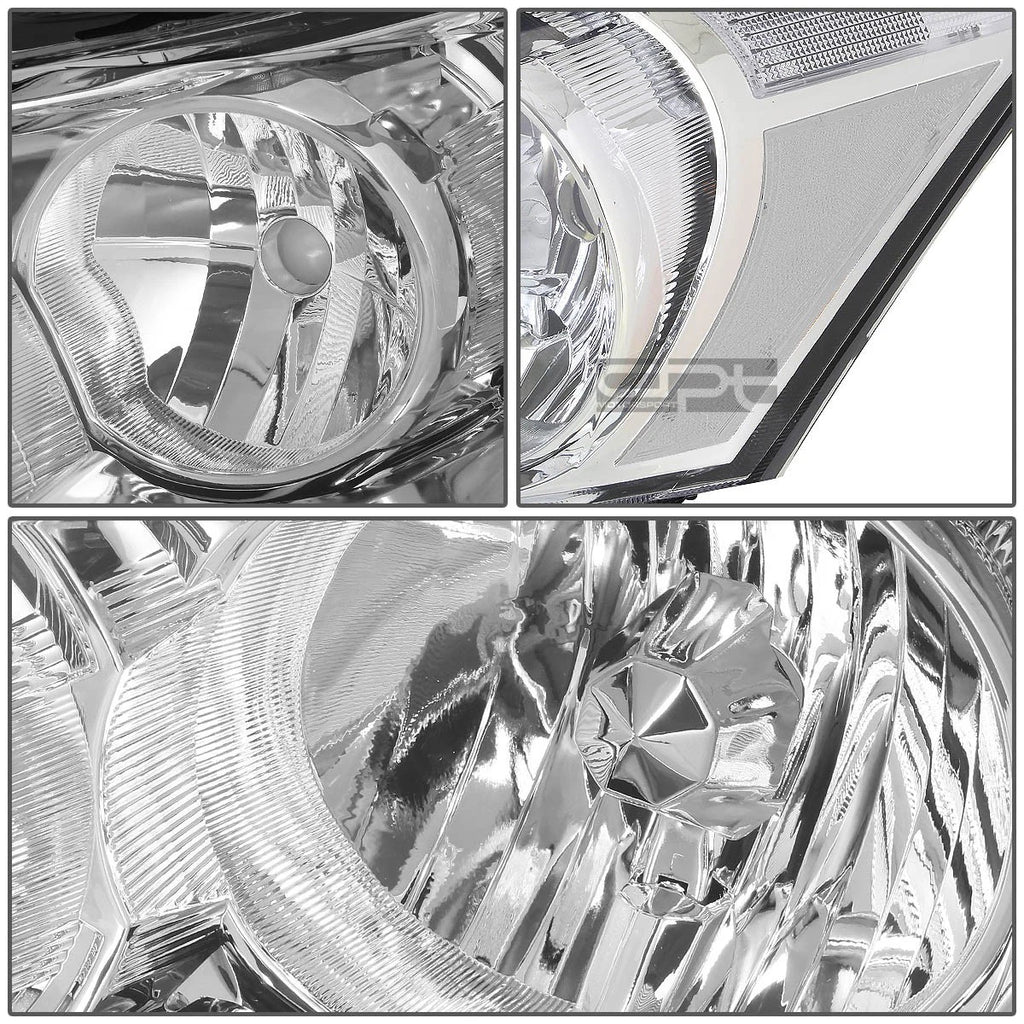 Pair of Chrome/Clear Side Headlight Lamps for Honda Accord Sedan (2008–2012)