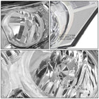 Pair of Chrome/Clear Side Headlight Lamps for Honda Accord Sedan (2008–2012)