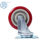 Set of 4 Heavy Duty 4" Swivel Caster Wheels with Plate - Red