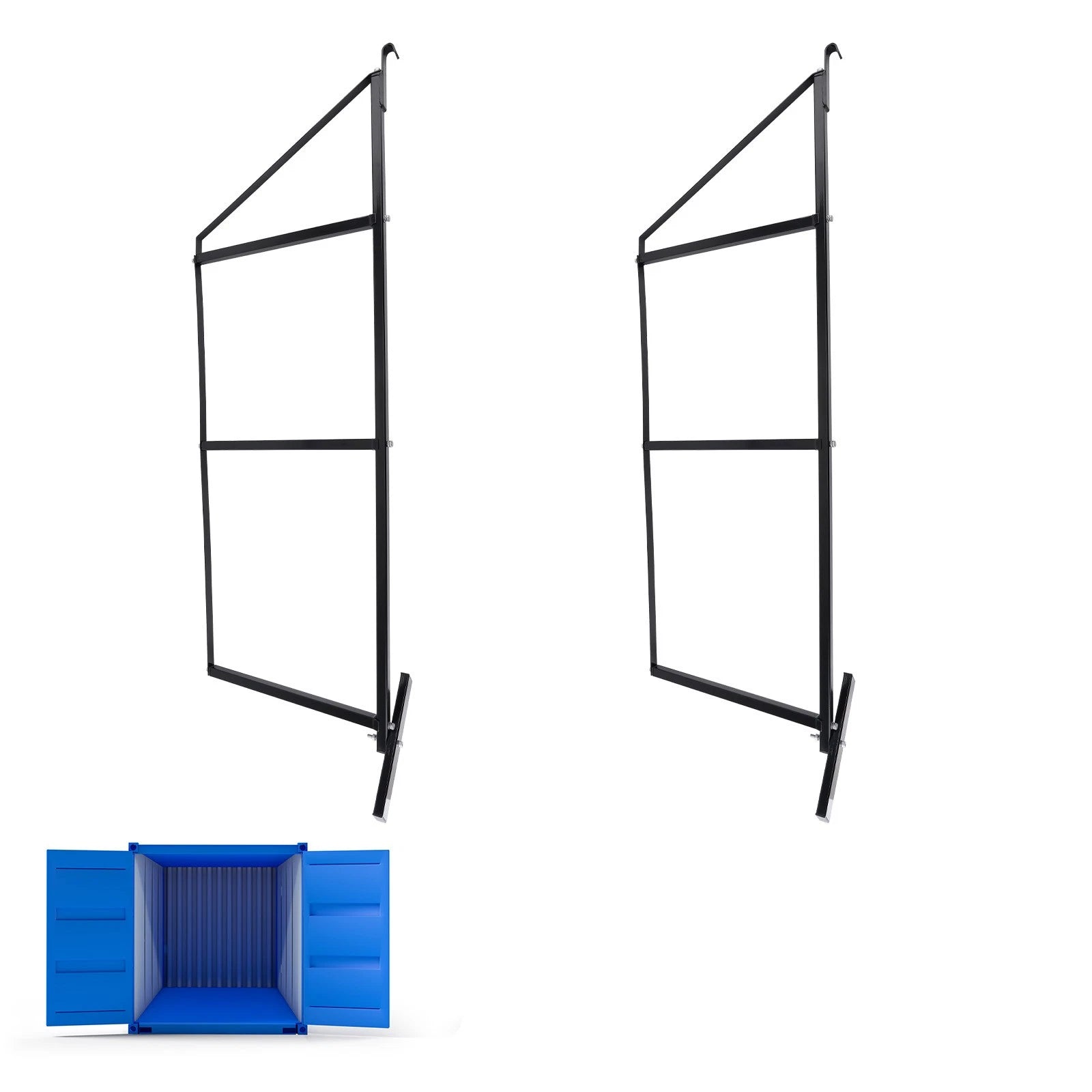 2X Black Universal Storage Shelving Brackets Powder Coated 19.6''D x 59.3''H
