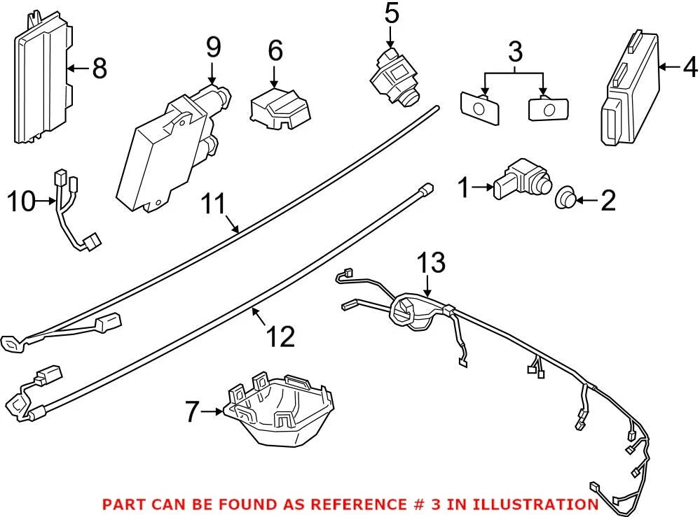 Genuine OEM Rear Parking Aid Sensor Housing 51128078841 for BMW