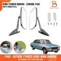 Chrome Fender Door Wing Side Mirrors  for Peugeot 504 (1968-1983)