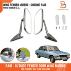 Chrome Fender Door Wing Side Mirrors  for Peugeot 504 (1968-1983)