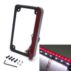 7" x 4" Black License Plate Frame with 6" LED for Honda/Suzuki/Yamaha/Kawasaki/Harley