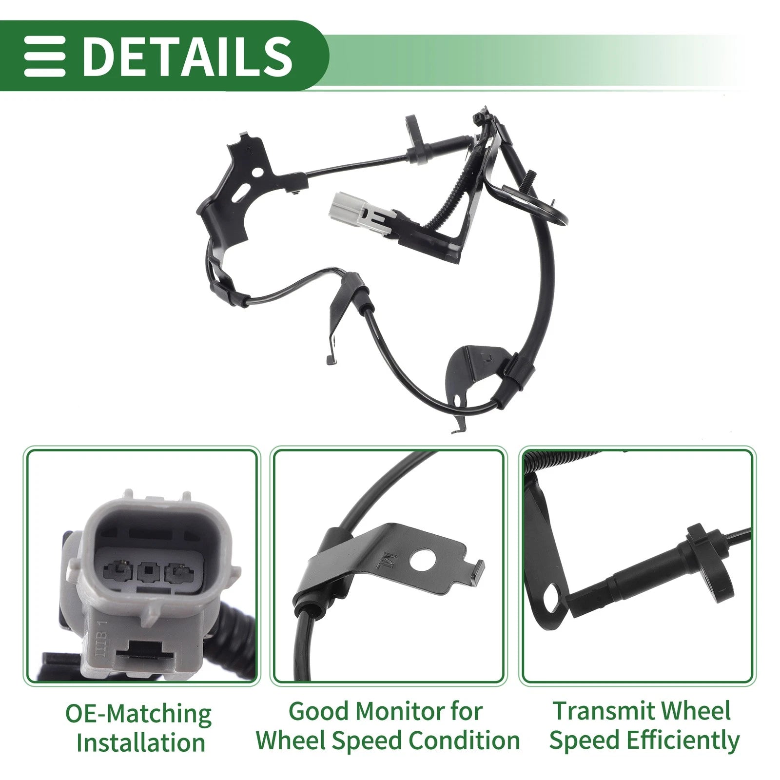 ABS Wheel Speed Sensor No. 895460E070 for Lexus RX450h (2006–2015) Left Rear