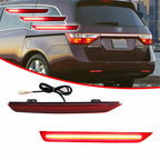 Red LED Rear Bumper Reflector Tail Lights for Honda Odyssey (2011–2017)