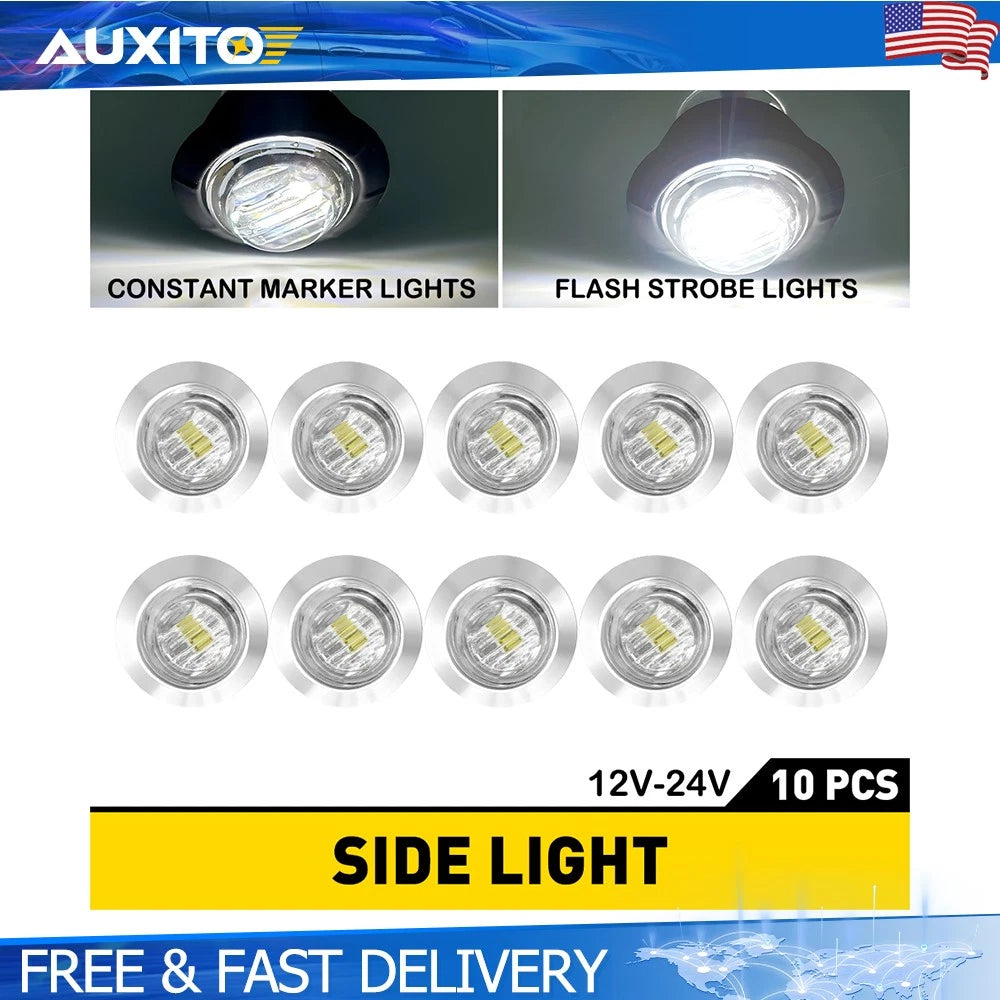 3/4" Strobe and Steady Marker Lights Dual Function 12V 24V