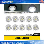3/4" Strobe and Steady Marker Lights Dual Function 12V 24V