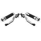 Silver Extendable Brake Clutch Lever Grip Set for Yamaha YZF R1 MT-09 (2015-2023)