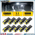 Set of 10 LED License Plate Dome Light Bulbs for Various Vehicles (6000K)