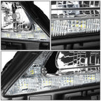 Chrome Housing Projector Headlight Lamp w/ LED DRL for Lexus ES300h/ES350 (2013–2015)