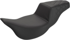 SADDLEMEN Step-Up Seat for FL (Extended Reach, Rear Lattice Stitch, Black)