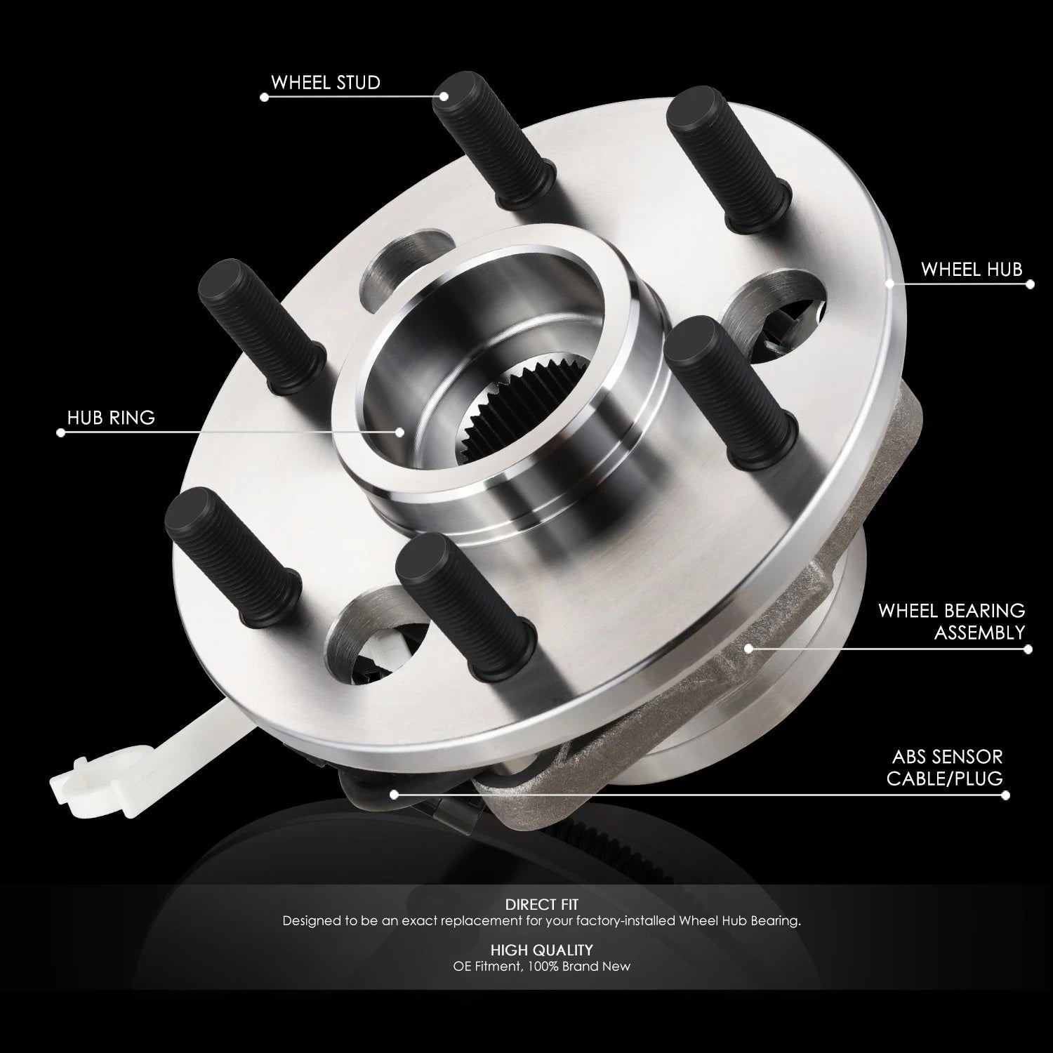 Front Wheel Hub Bearing Assembly for Chevy GMC C/K 1500 2500 Tahoe (1995–2000)