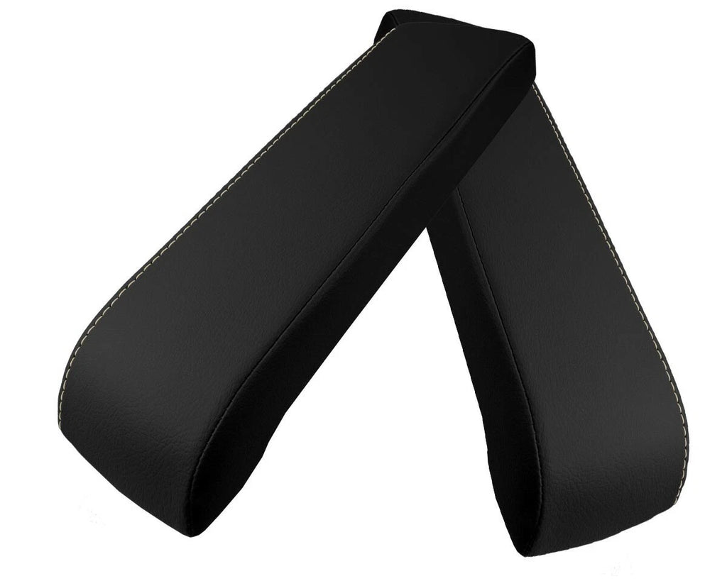 Leather Console Lid Pull Over Cover for Infiniti FX35 (2003–2005) Beige Stitch