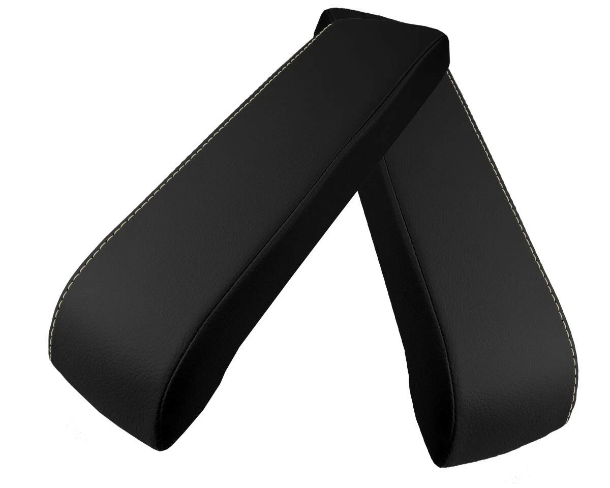 Leather Console Lid Pull Over Cover for Infiniti FX35 (2003–2005) Beige Stitch