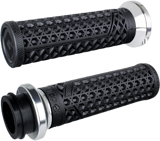 1 Inch Black/Silver V-Twin Motorcycle Grips for Harley-Davidson (HD)