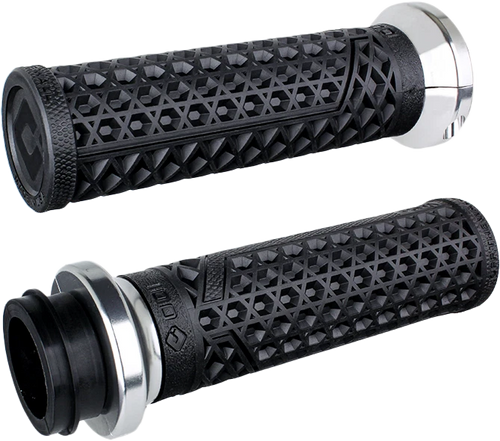 1 Inch Black/Silver V-Twin Motorcycle Grips for Harley-Davidson (HD)