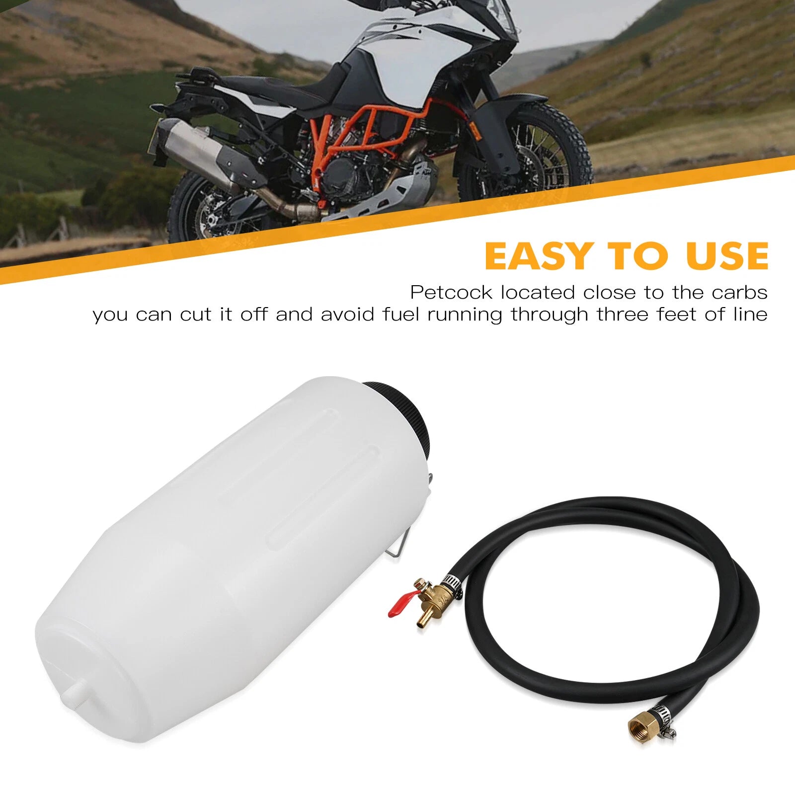 4L Auxiliary Fuel Tank for Motorcycle Dirt Bike ATV Street (Universal)