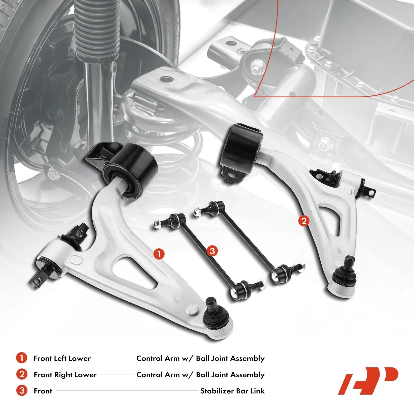 Set of 4 Front Lower Control Arms with Ball Joints for Mercury Ford