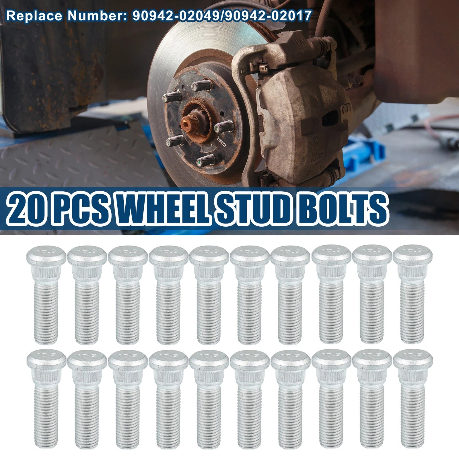 20Pcs M12-1.5 Wheel Stud Bolts No.90942-02049 for Lexus Toyota Scion 