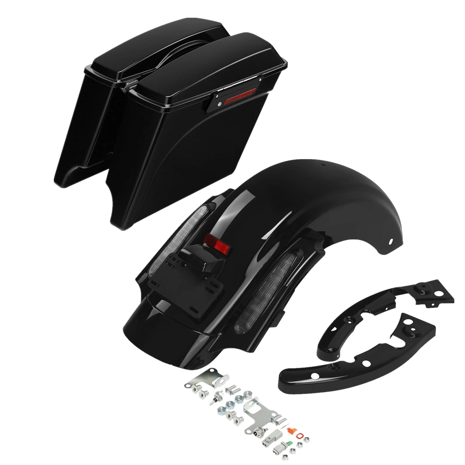 5" Stretched Hard Saddle Bag & Rear Fender for Harley Touring Electra Glide (2009–2013)