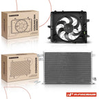 2X AC Condenser & Cooling Fan Assembly Kit for Ford Mustang (2005–2009)