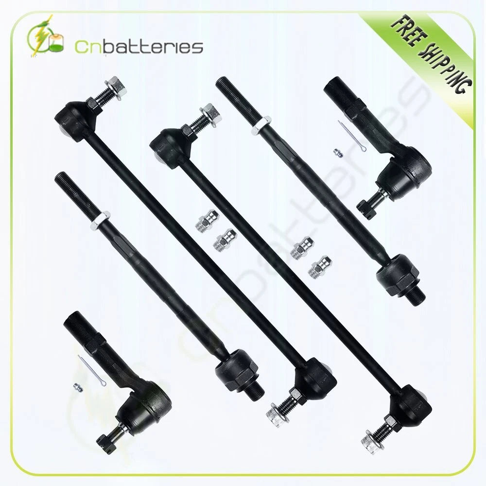 Set of 4 Tie Rod Ends + 2 Sway Bar Links for Saturn Outlook (2007–2010)