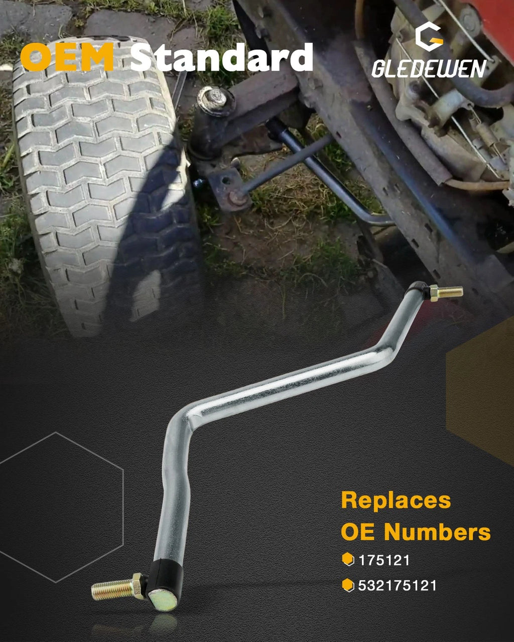 Steering Drag Link for Husqvarna Craftsman Poulan AYP YTH2448 (532175121)