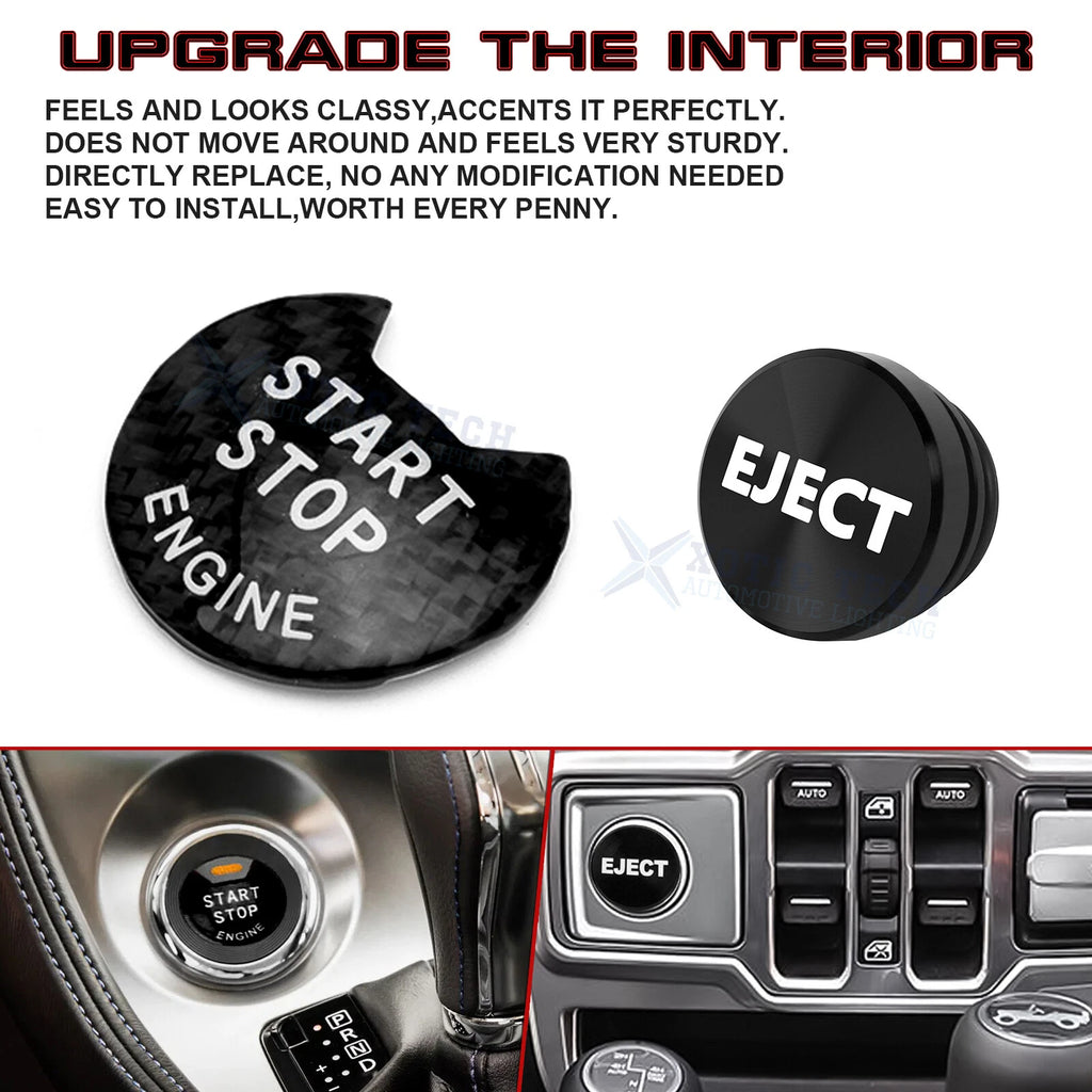 Real Carbon Fiber Engine Black Cigarette Eject Button Trim for Nissan Infiniti (2000-2025)