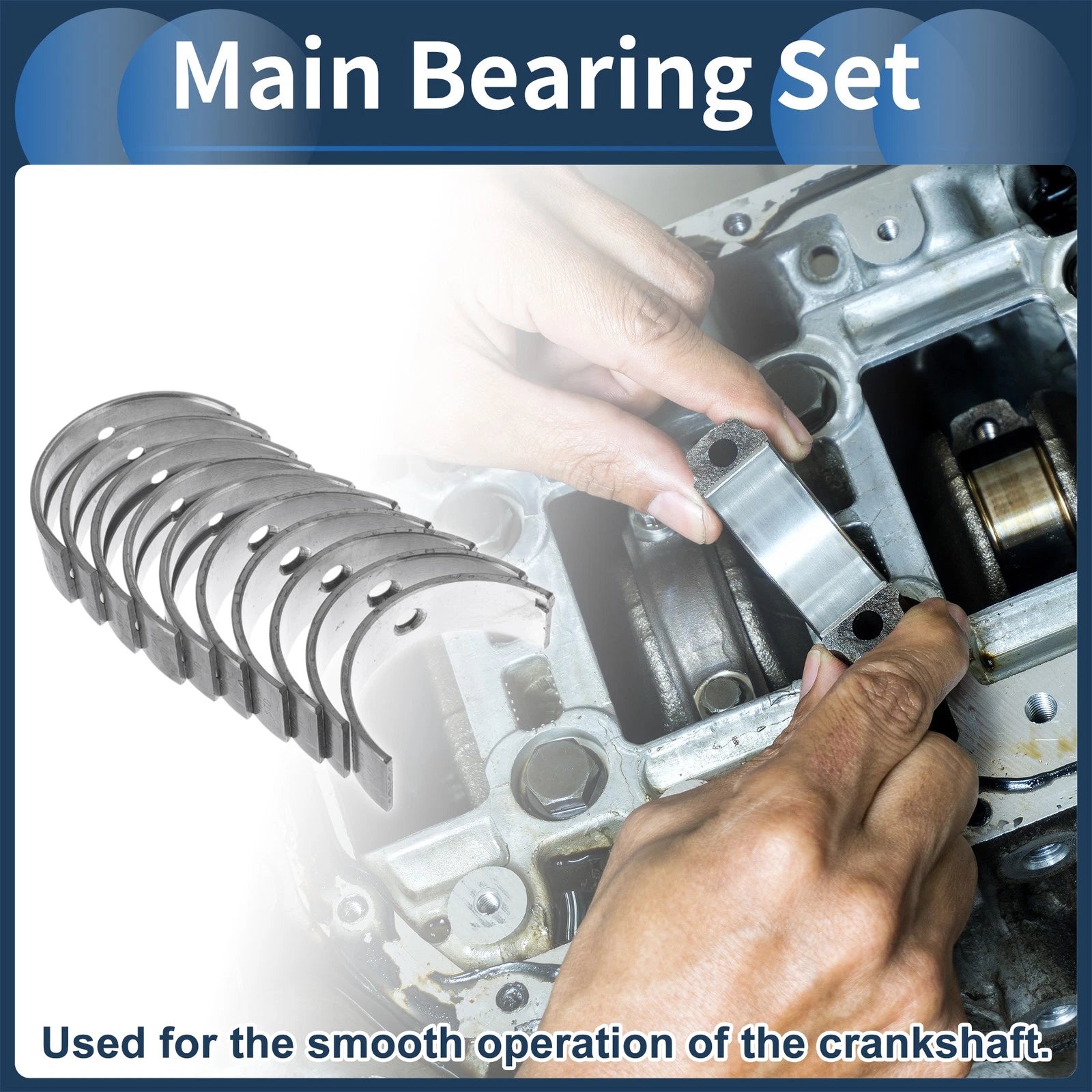 Main Bearing Set No. 1221521B00 for Nissan Micra (1982–1989) 10 Pcs