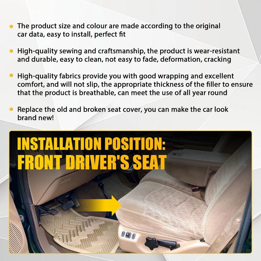 LH Driver Bottom Cloth Seat Cover Tan for Ford F250 F350 F450 F550 (1999–2000)