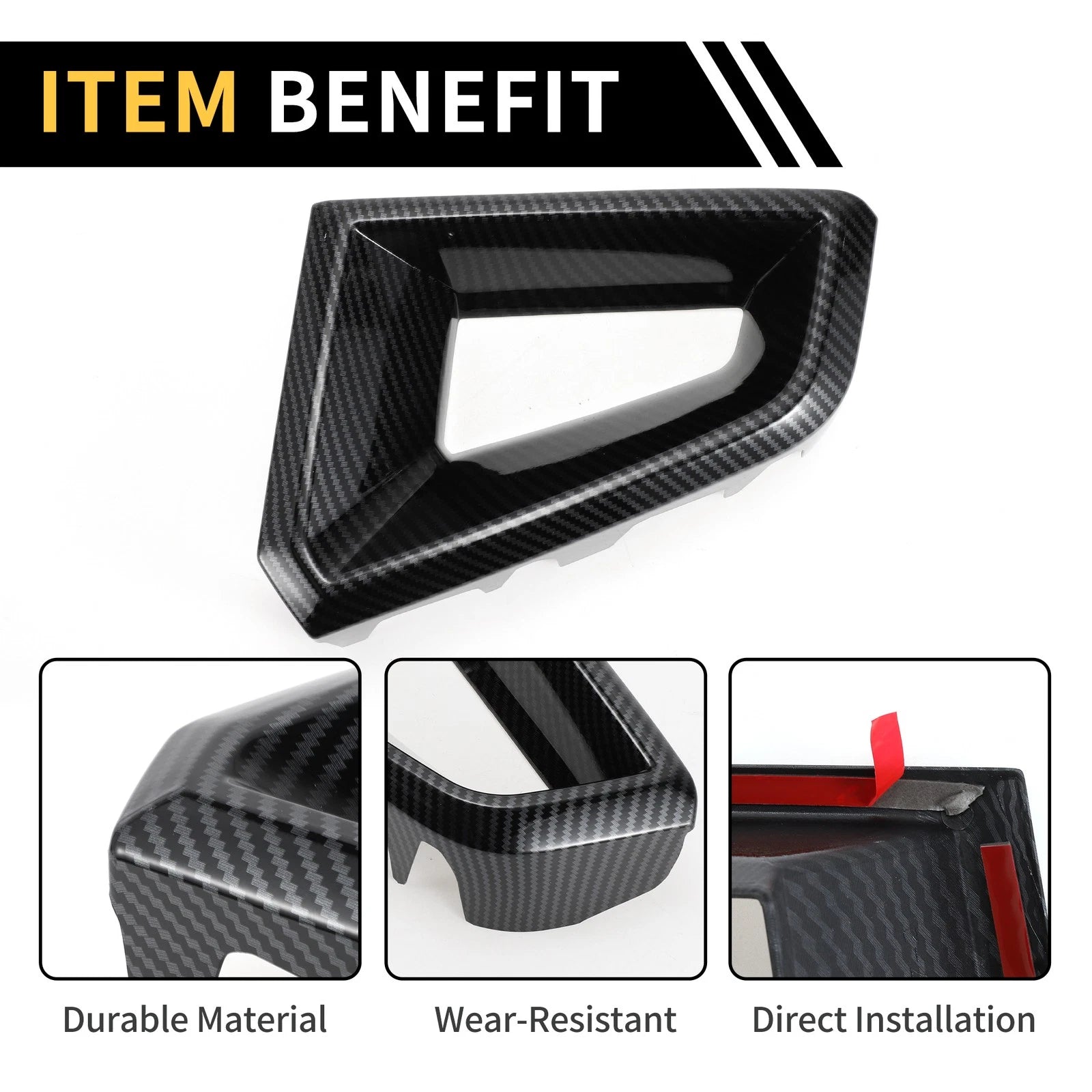 Front Side Bumper Grille Cover for Chevy Colorado (2023–2024) Carbon Fiber