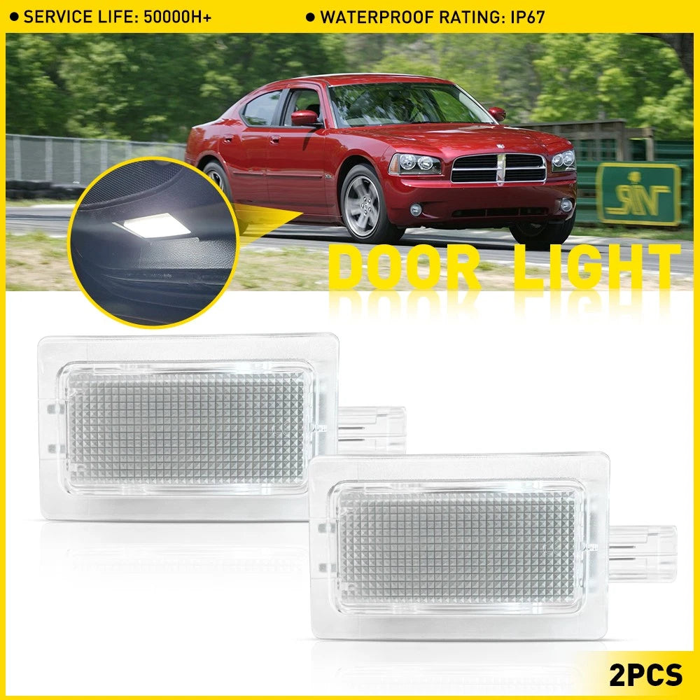 2X LED Door Footwell Lights for Dodge Charger Challenger Chrysler 200 300 (2011–2023)