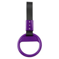 Round Ring Handle Strap for Train Bus (PVC Plastic, Black/Purple)