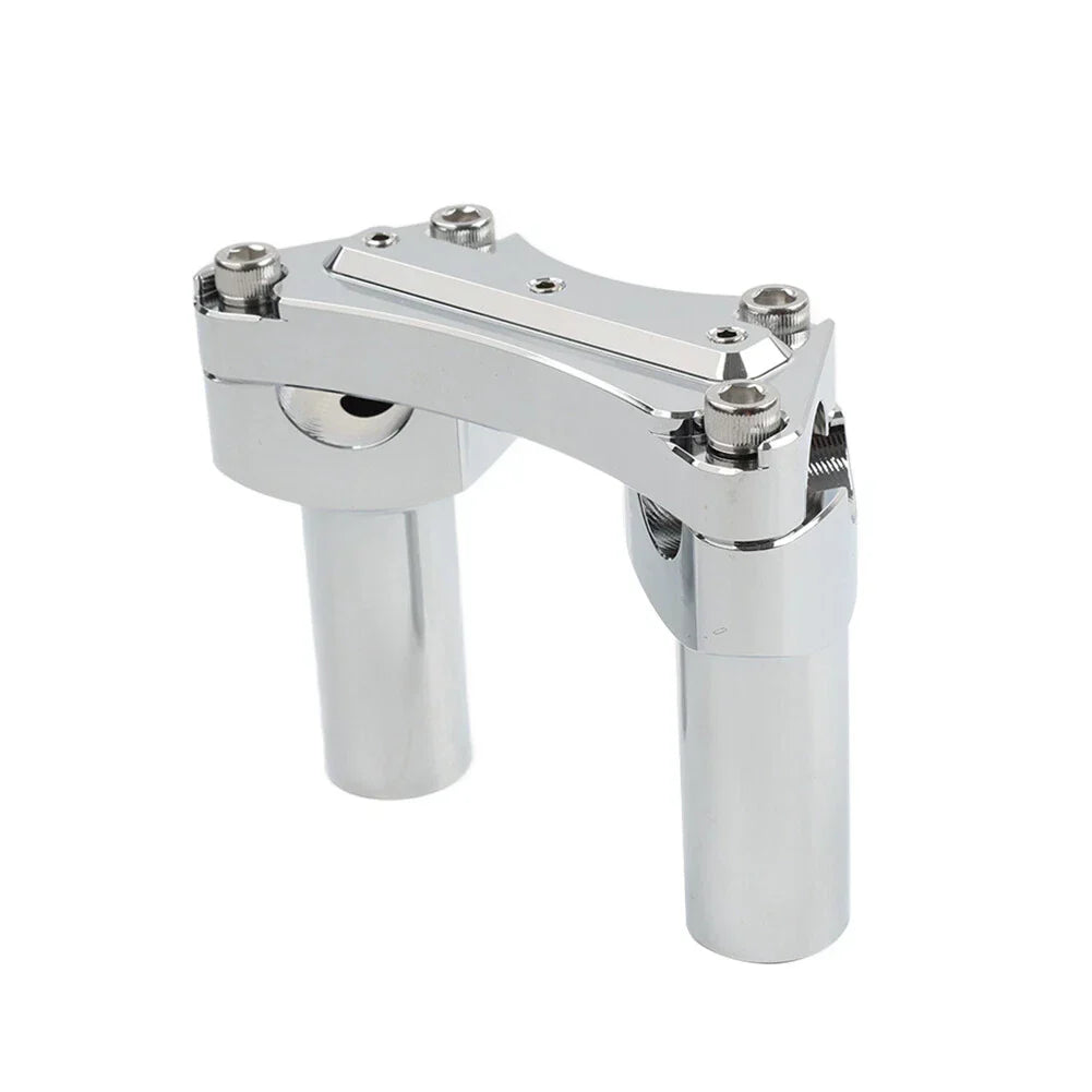 Chrome 3.5" Handlebar Riser & Top Clamp for Harley Dyna, Road Glide (2006-2023)