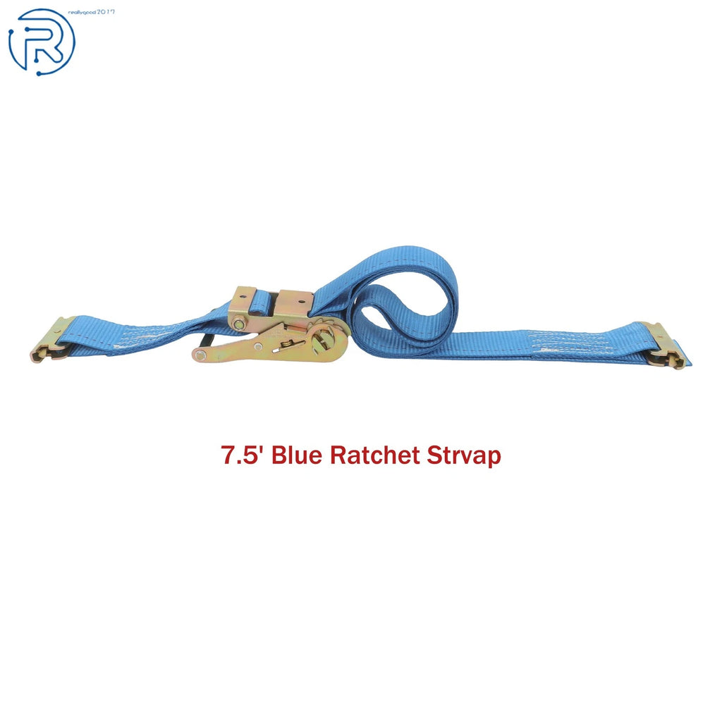 E Track Wheel Chock System with 7.5' Ratchet Tie Down Straps