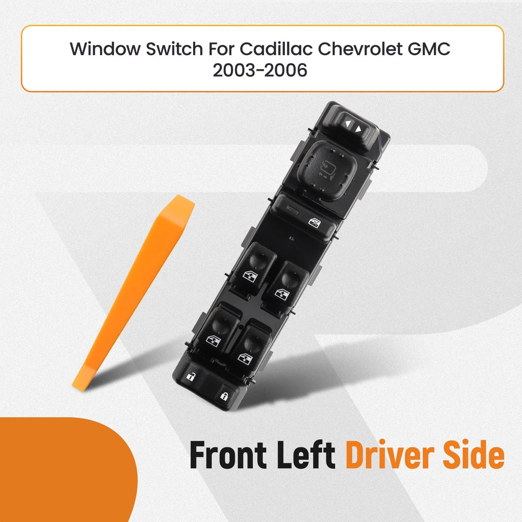 Power Window Switch Front Left for GMC Chevrolet Avalanche 1500 (2004–2006)