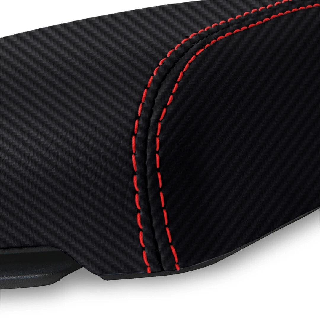 Console Armrest Cover for Chevrolet Colorado (1995–2005) Carbon Red Stitch