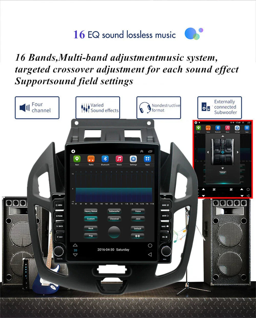 9.7" Vertical Stereo Radio GPS Navi for Ford Transit/Tourneo Connect (2014-2018)