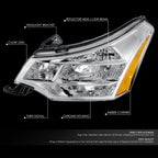 Left Driver Side Headlight for Ford Focus (2008–2011) Chrome Factory Style