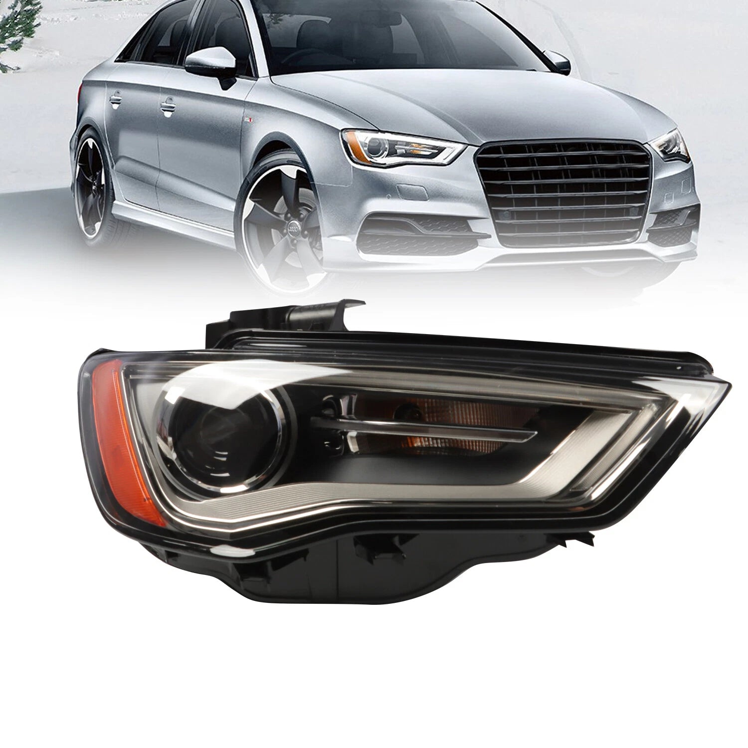 HID/Xenon Headlight for Audi A3 S3 (2015–2016) AU2503191 Right Passenger Side