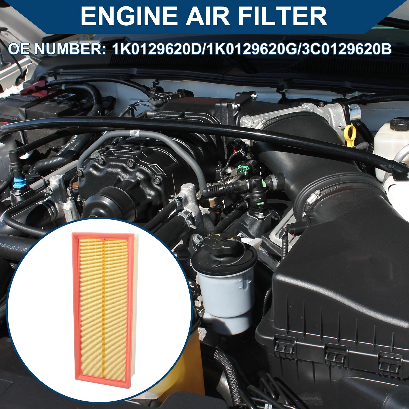 Car Engine Air Filter No. 1K0129620D/3C0129620B for Audi A3 2.0L (2009–2013)