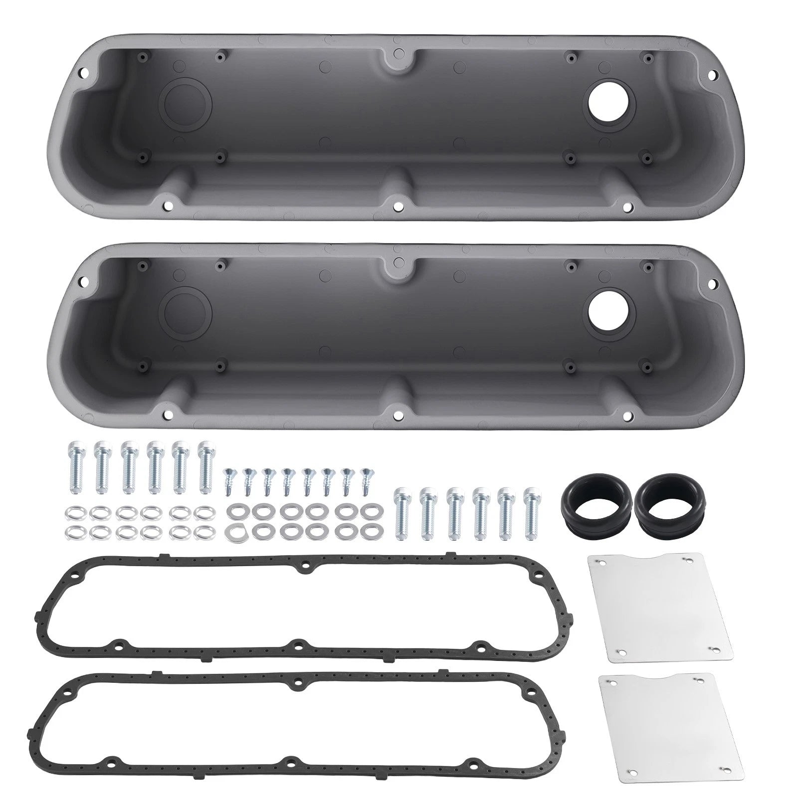 Black Aluminum Valve Covers for Ford 289 302 351W 5.0L V8 (1962–1985)